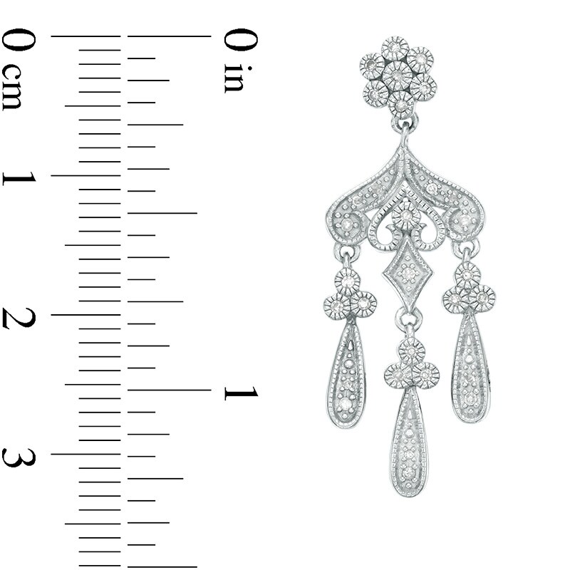 The Clip On Shop Silver Plated Crystal Chandelier Drop Earrings - Clip-On, Rhinestone/Diamante