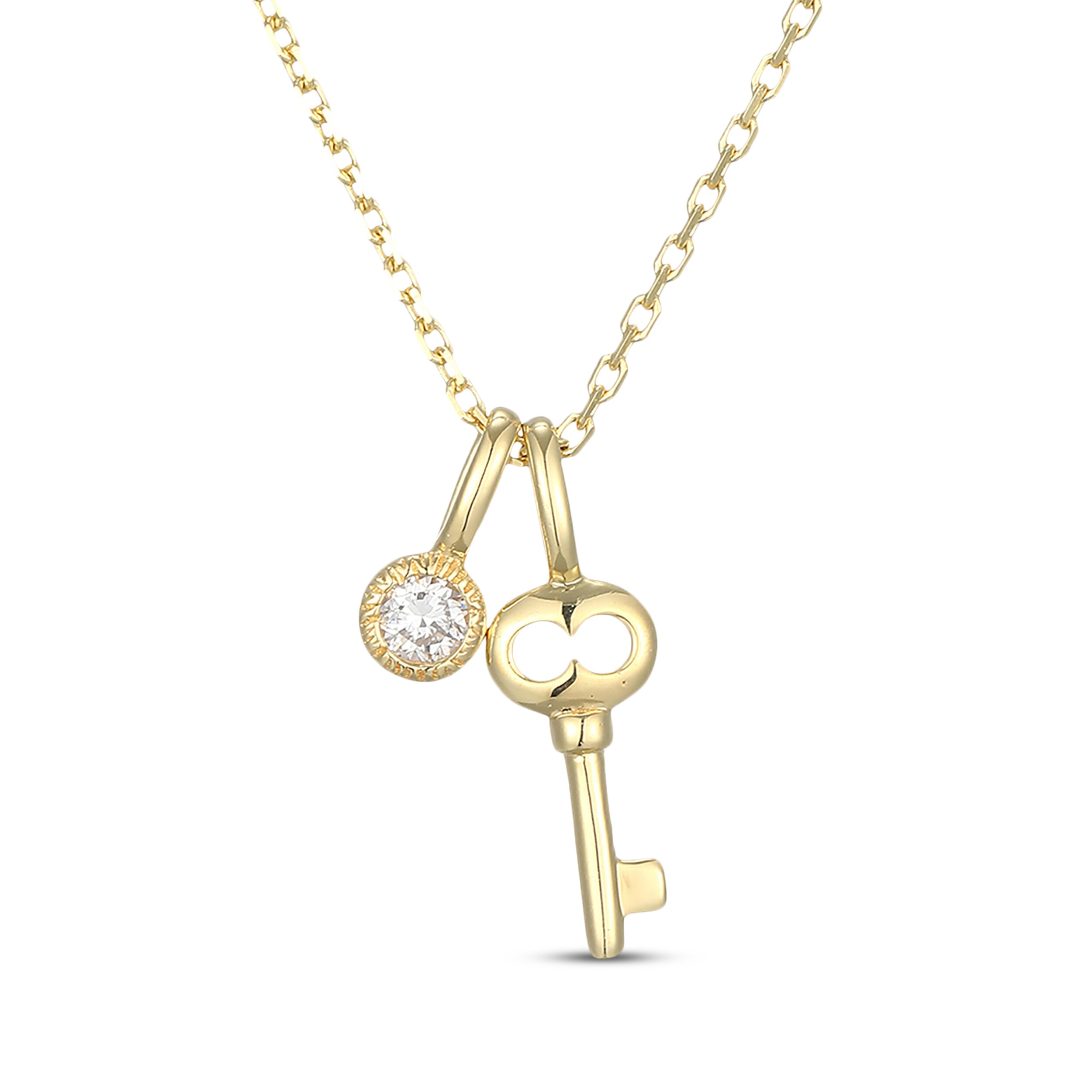 KAY x Rocksbox Lab-Grown Diamond & Key Charm Necklace 1/15 ct tw