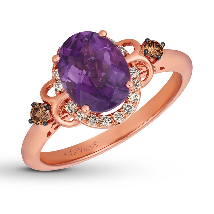 Le Vian Amethyst Ring 1/5 ct tw Diamonds 14K Strawberry Gold | Jared