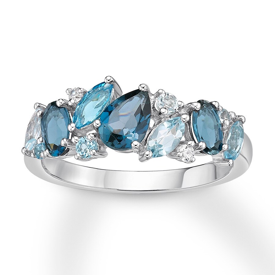 アクセサリー Tom Wood Mined Ring Blue Topaz Large 62 Introducing the Mined Ring Blue Topaz. Exclusively available