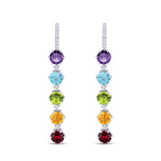 Exquisite Multicolor CZ Crystal Long Drop Earrings – Bohemian Water Drop Dangle For Brides & Wedding