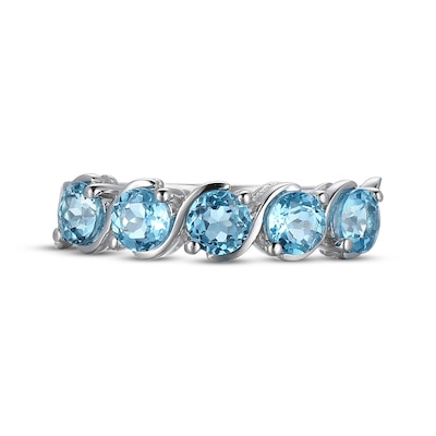 Bague Topaze Bleu Ciel En Argent 925 - Taille 50, 52, 54 Ou 57 - Pierre Naturelle Facettée