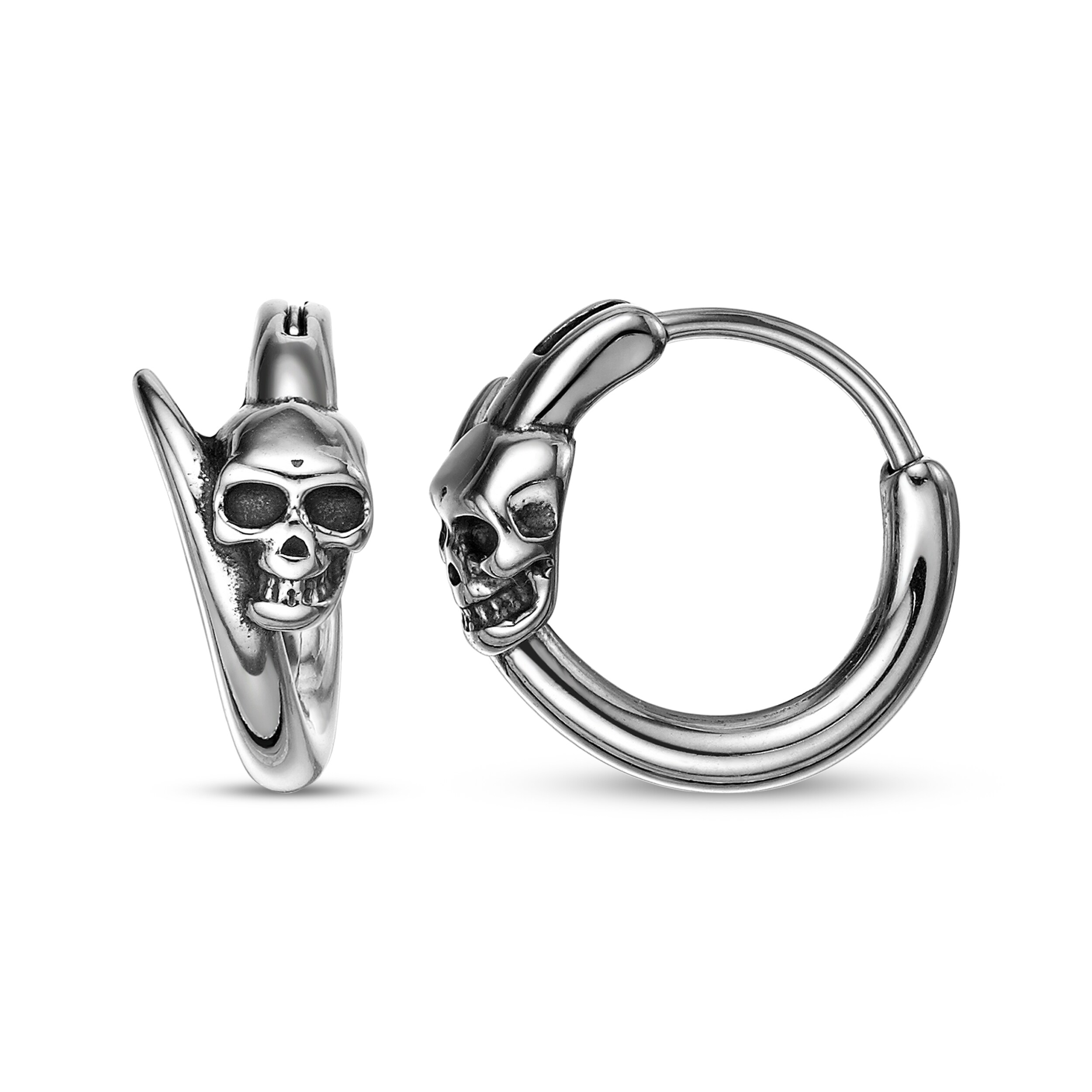 Men's Skull Hoop Earrings Stainless Steel | Kay
