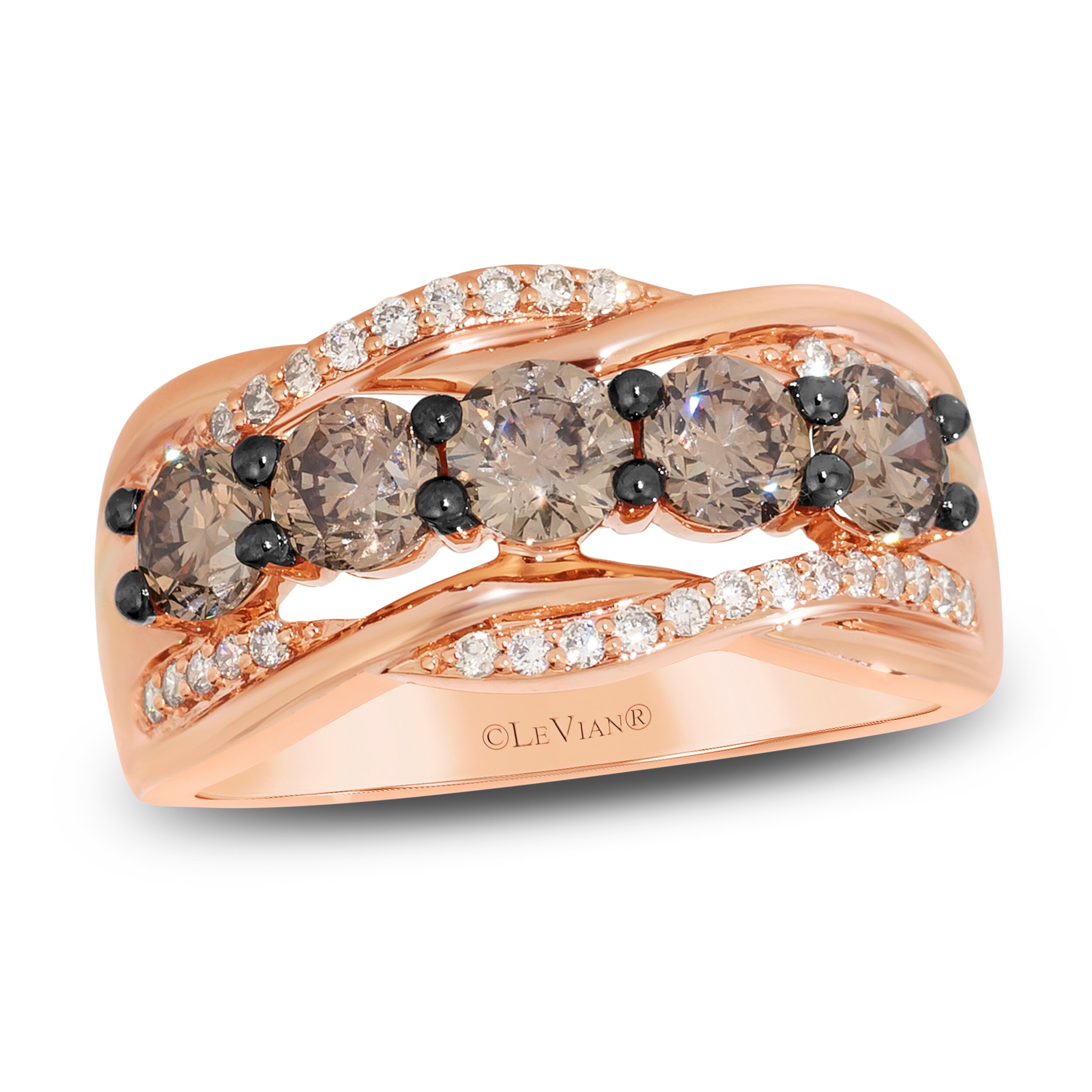 Le Vian Diamond Five-Stone Ring 1-3/4 ct tw 14K Strawberry Gold