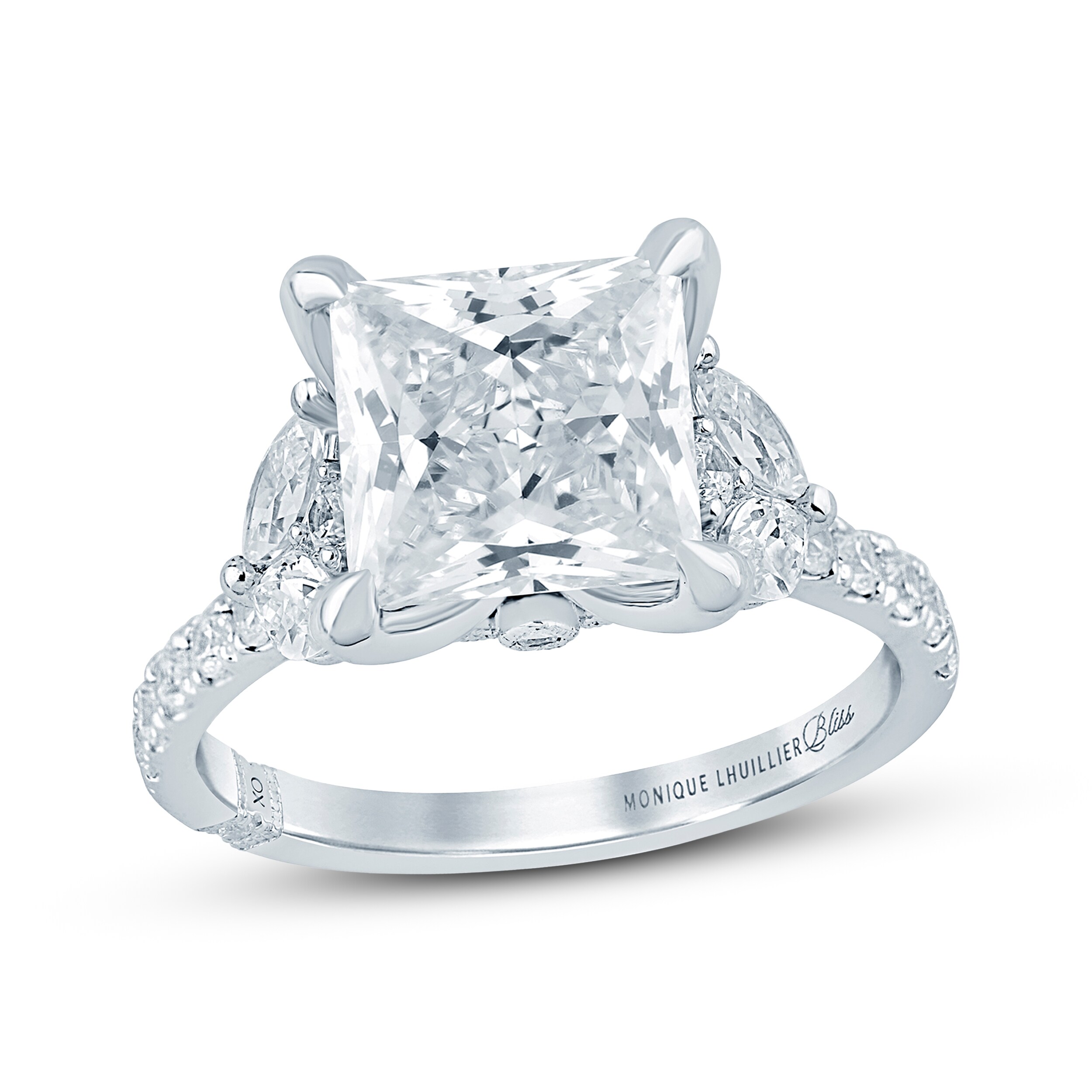 Monique Lhuillier Bliss Princess-Cut Lab-Grown Diamond Halo