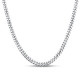 Collana Uomo Cordolo Cubano Argento 925 20 Pollici - 14 Mm Piena Di Zirconi - H&J Jewelry