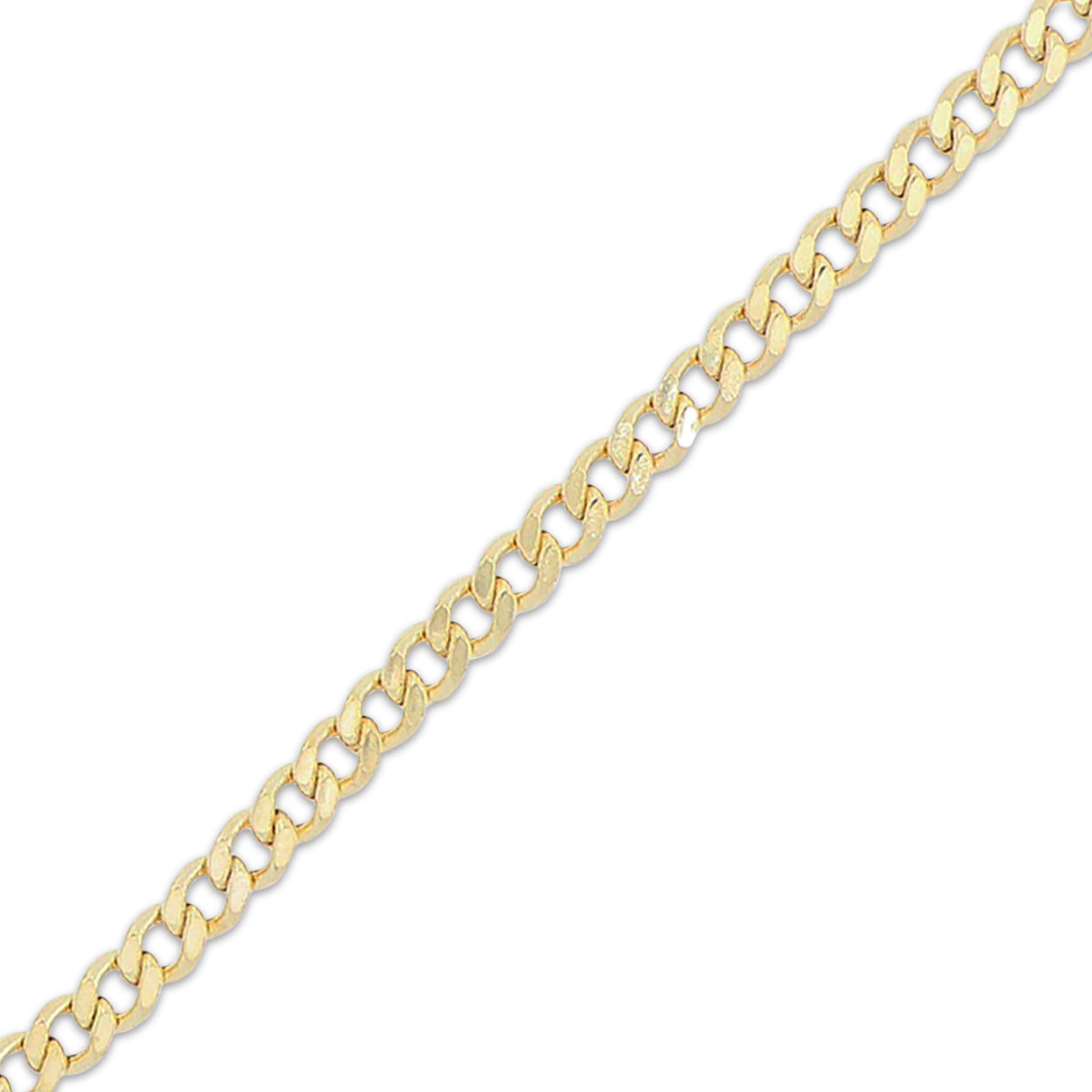 Small-Link Curb Chain Necklace 3.6mm Semi-Solid 14K Yellow Gold 20