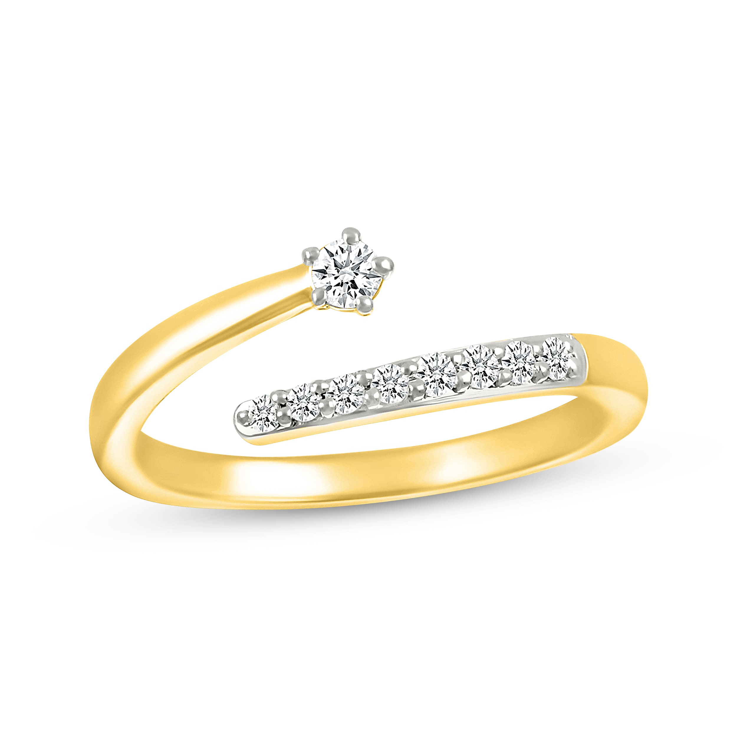 『TEN $RING 金銀 19』 Multi Gemstone 10k Yellow Gold Ring 1.02ctw - CGD072 | JTV