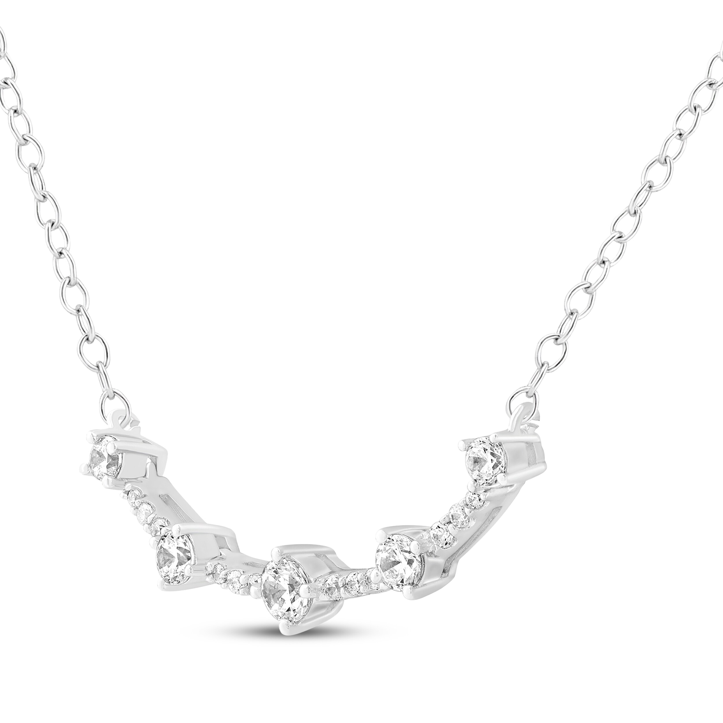 Milestones Lab-Grown Diamond Station Necklace 1/4 ct tw Sterling