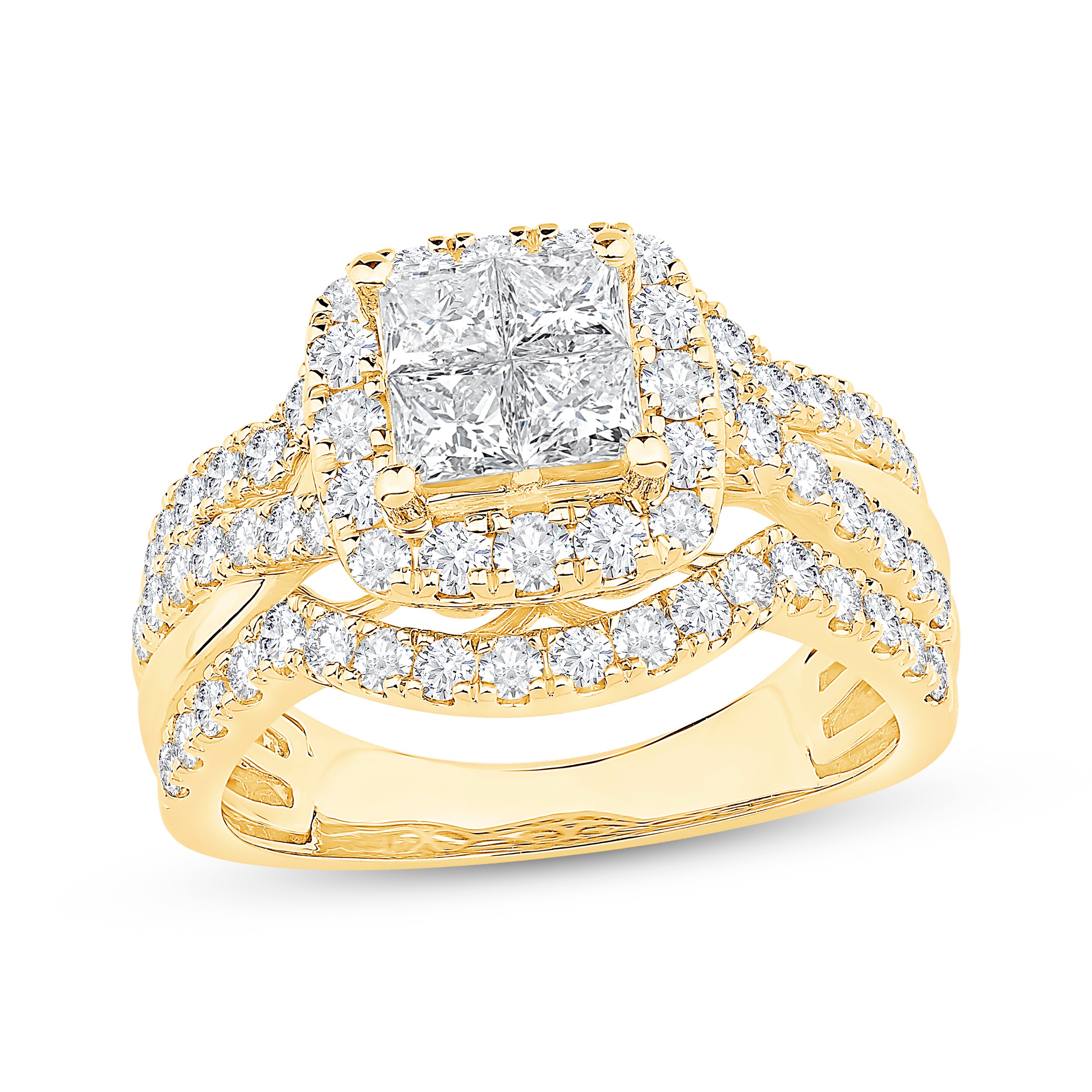 Now + Forever Princess-Cut Diamond Cushion Frame Engagement Ring 2