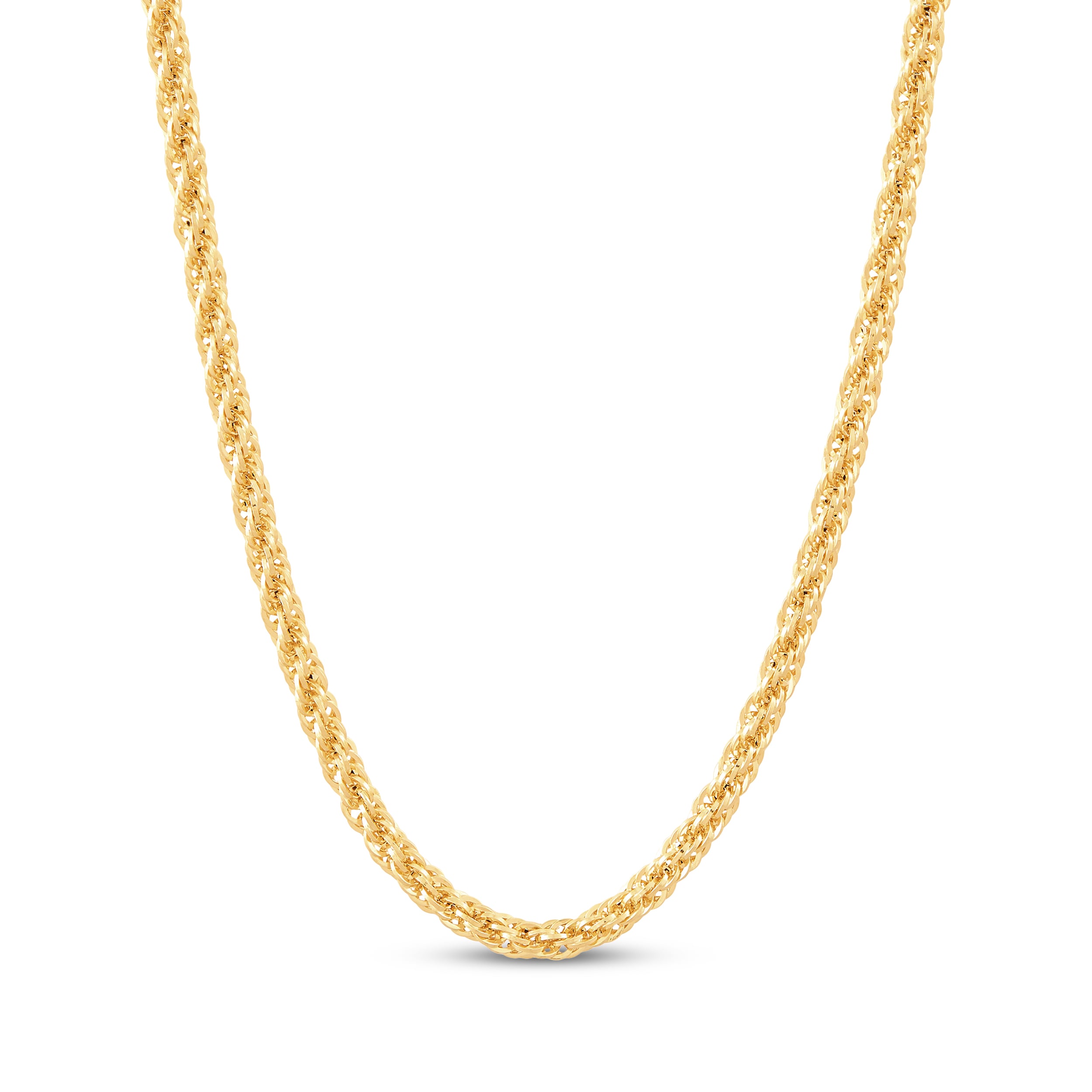 Diamond-Cut Infinity Chain Necklace 3.5mm Hollow 10K Yellow