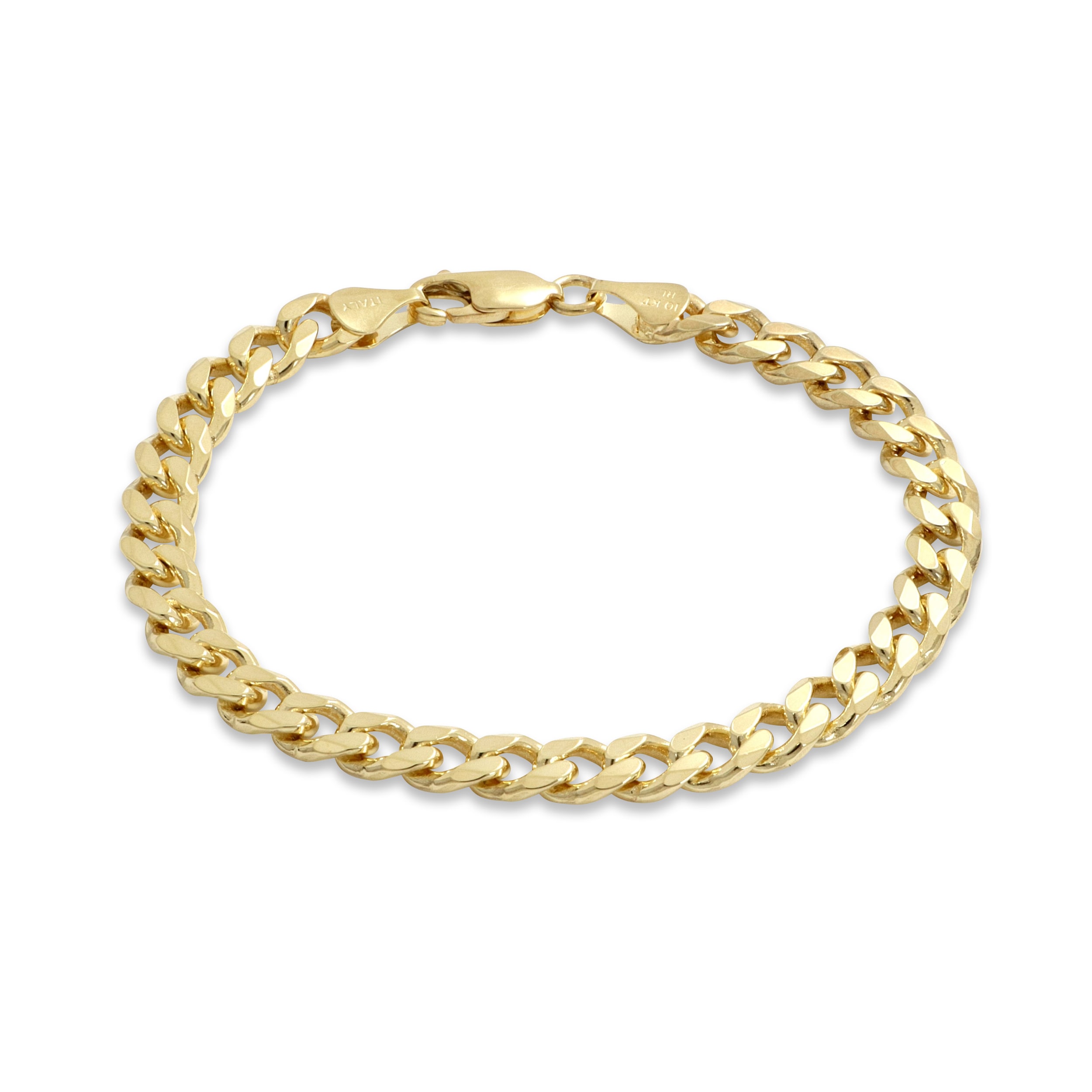 【美品】oeau diamond cut chain / bracelet Diamond-cut Curb Chain Bracelet Solid 14K Yellow Gold 7.5