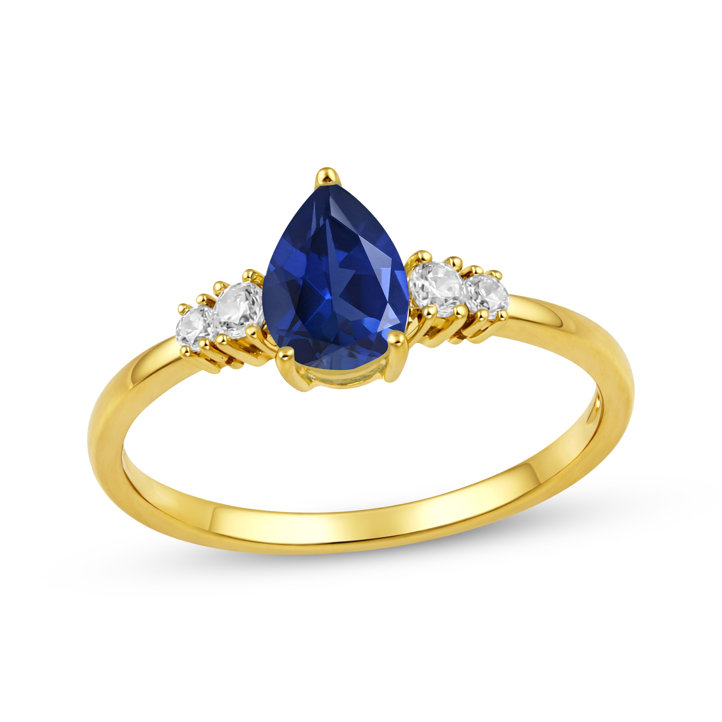 m*i様 【ゴールド】SYKIA Rainy Day Branches Pier KAY Lab-Grown Diamonds Pear-Shaped Blue Lab-Created Sapphire