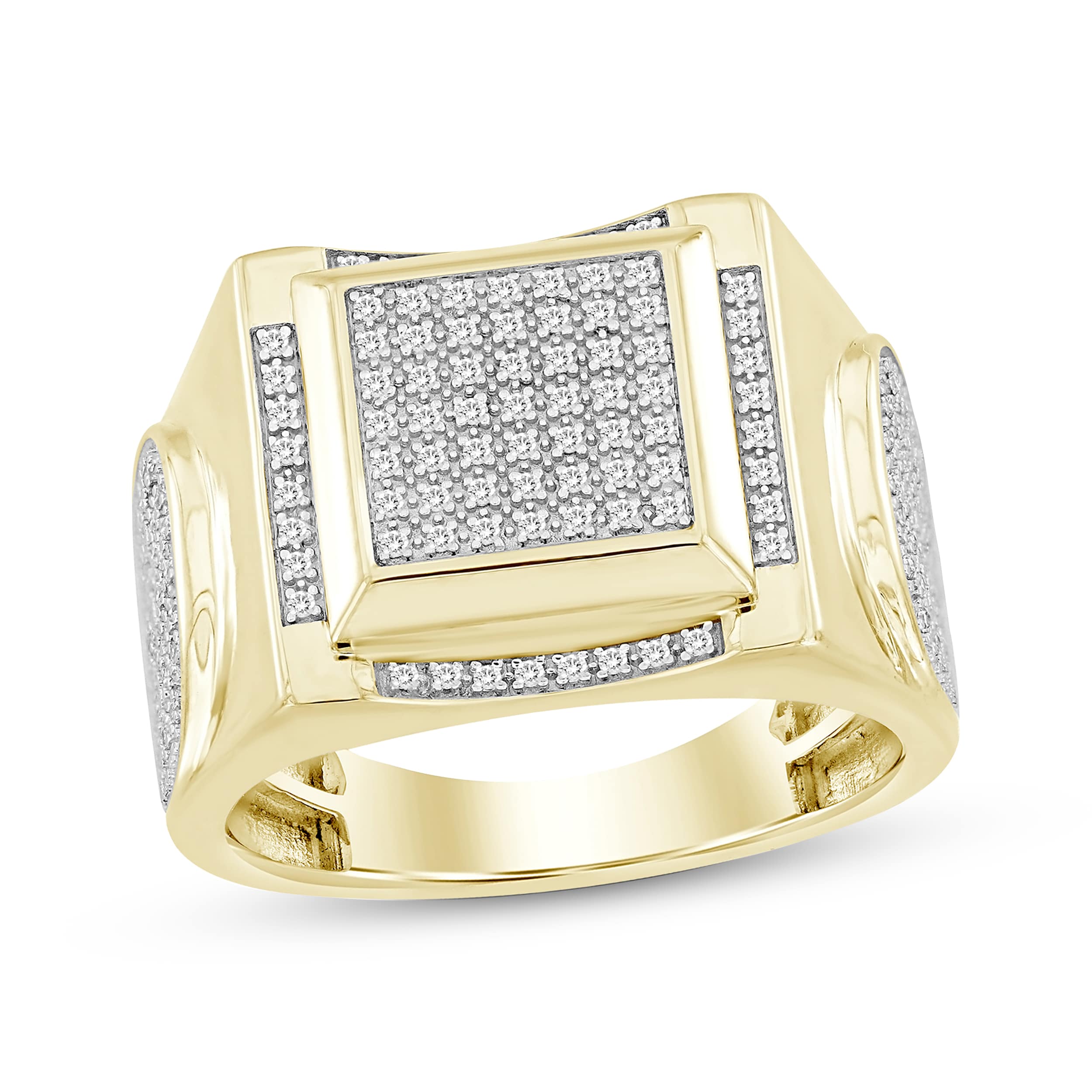 「minto」CENTURION Hiperdrive1000 ロード Men's Multi-Diamond Square Center Ring 1/4 ct tw 10K Yellow Gold