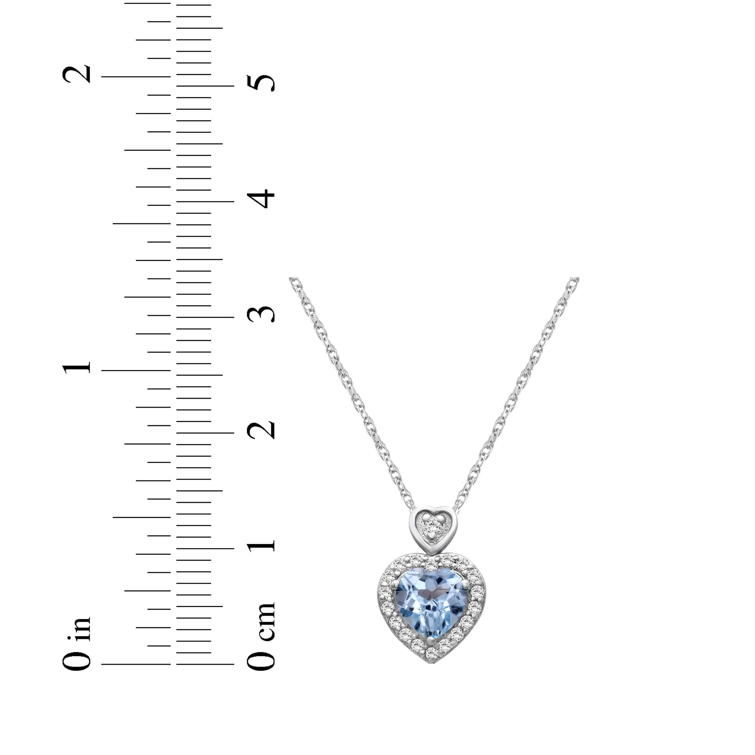 Heart-Shaped Swiss Blue Topaz & White Lab-Created Sapphire