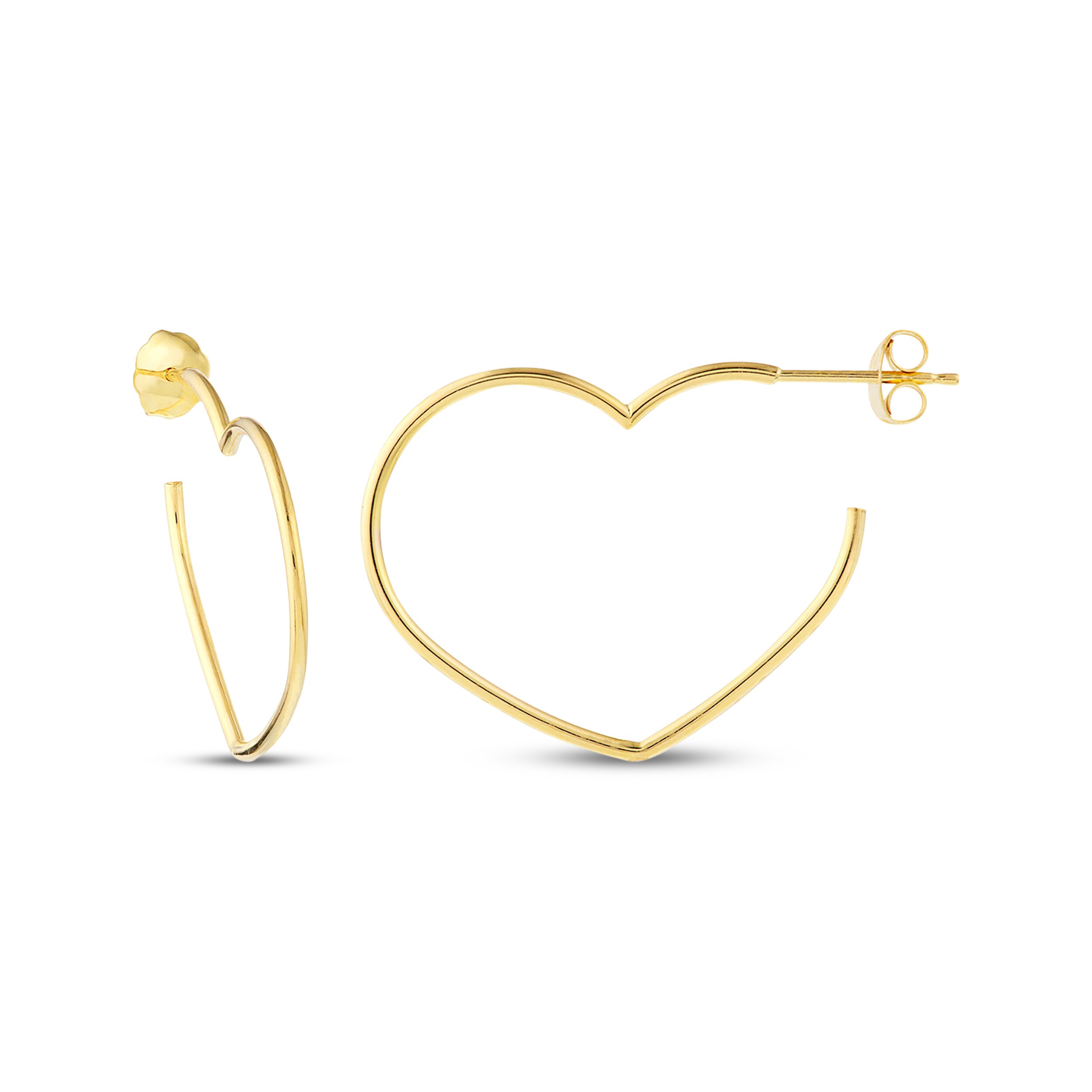 Heart-Shaped Open Hoop Earrings 14K Yellow Gold | Kay Outlet