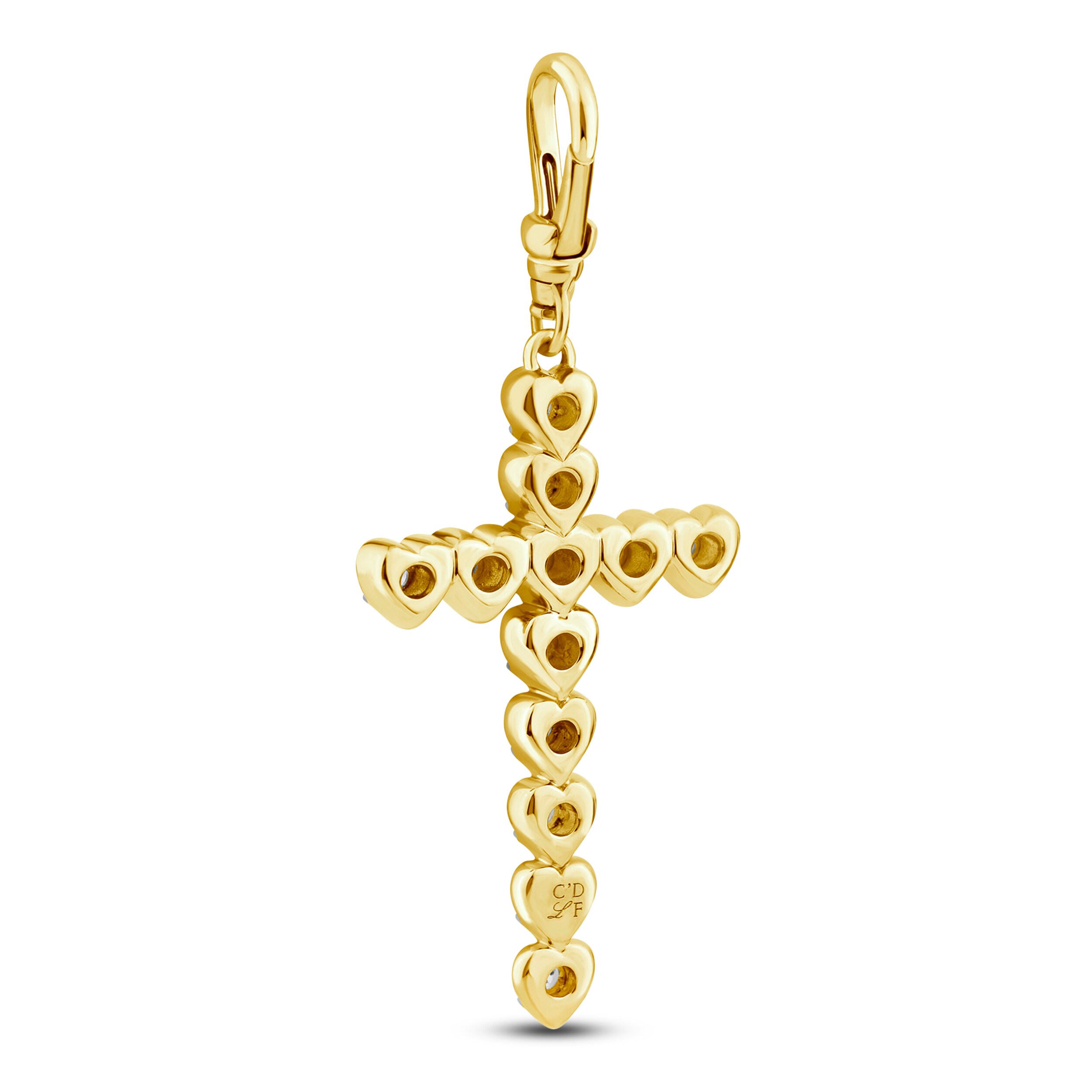 Charm'd by Lulu Frost Diamond Hearts Cross Charm 1/3 ct tw 10K
