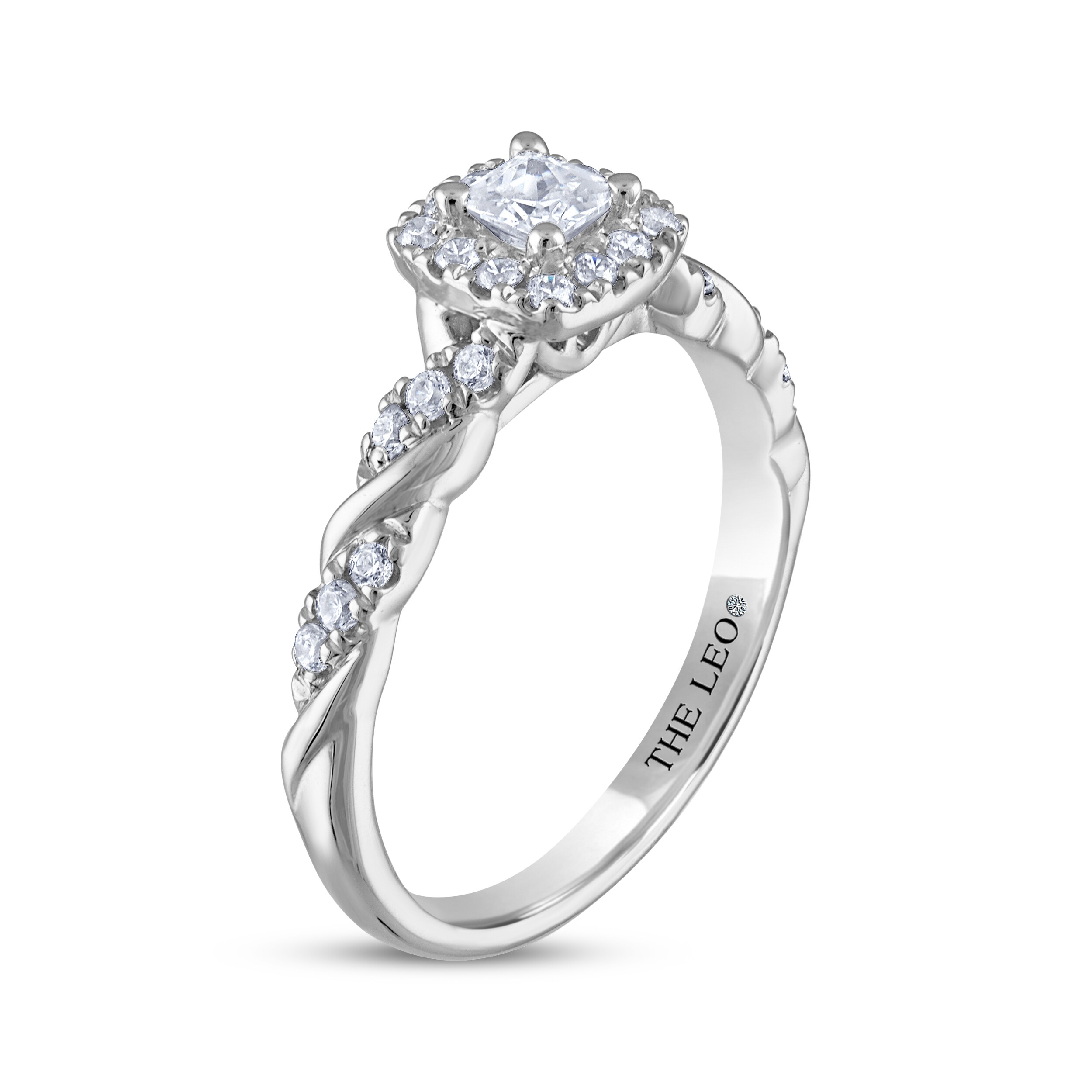 THE LEO Diamond Princess-Cut Twist Shank Engagement Ring 1/2 ct tw