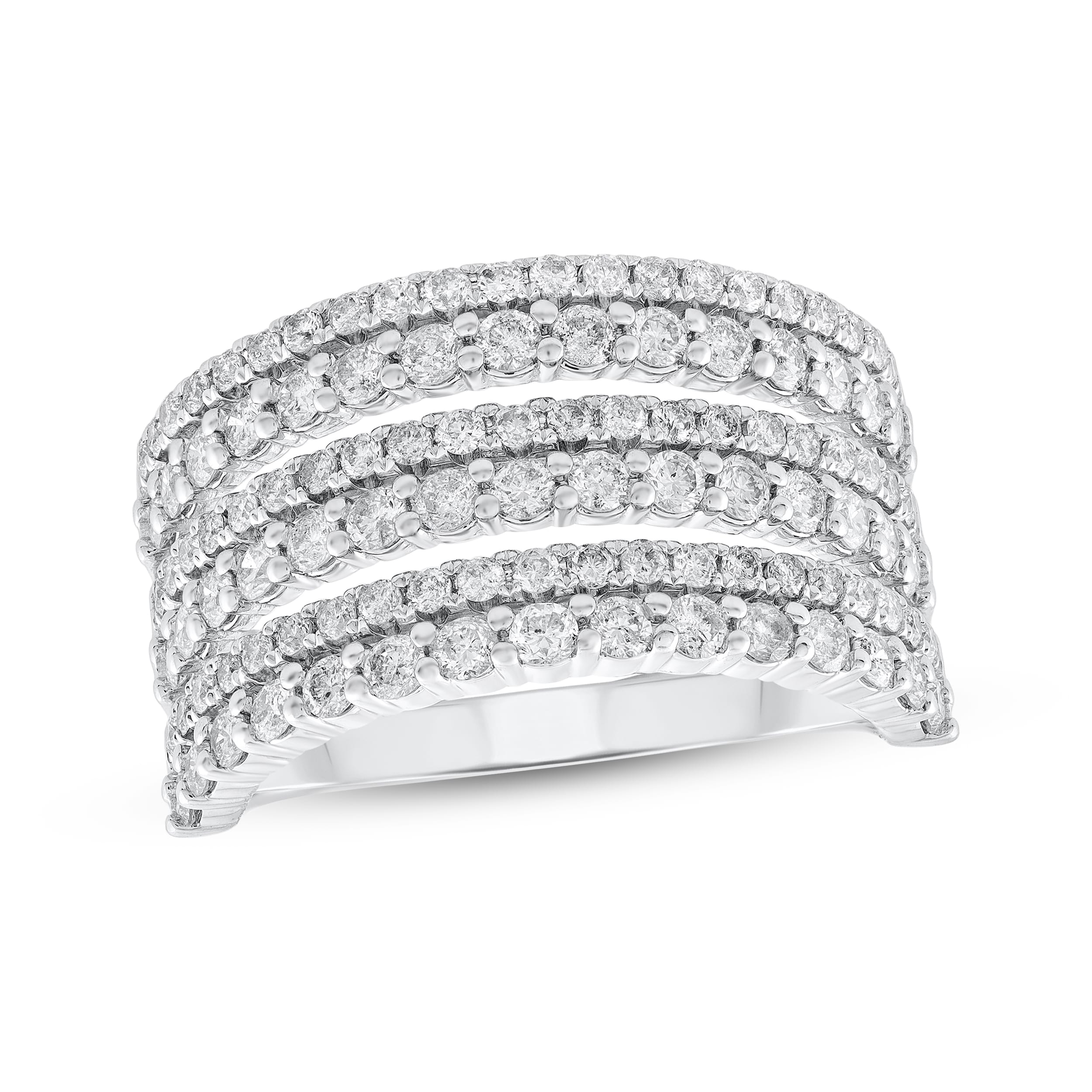 Diamond Six-Row Fashion Ring 1-1/2 ct tw 14K White Gold | Kay Outlet