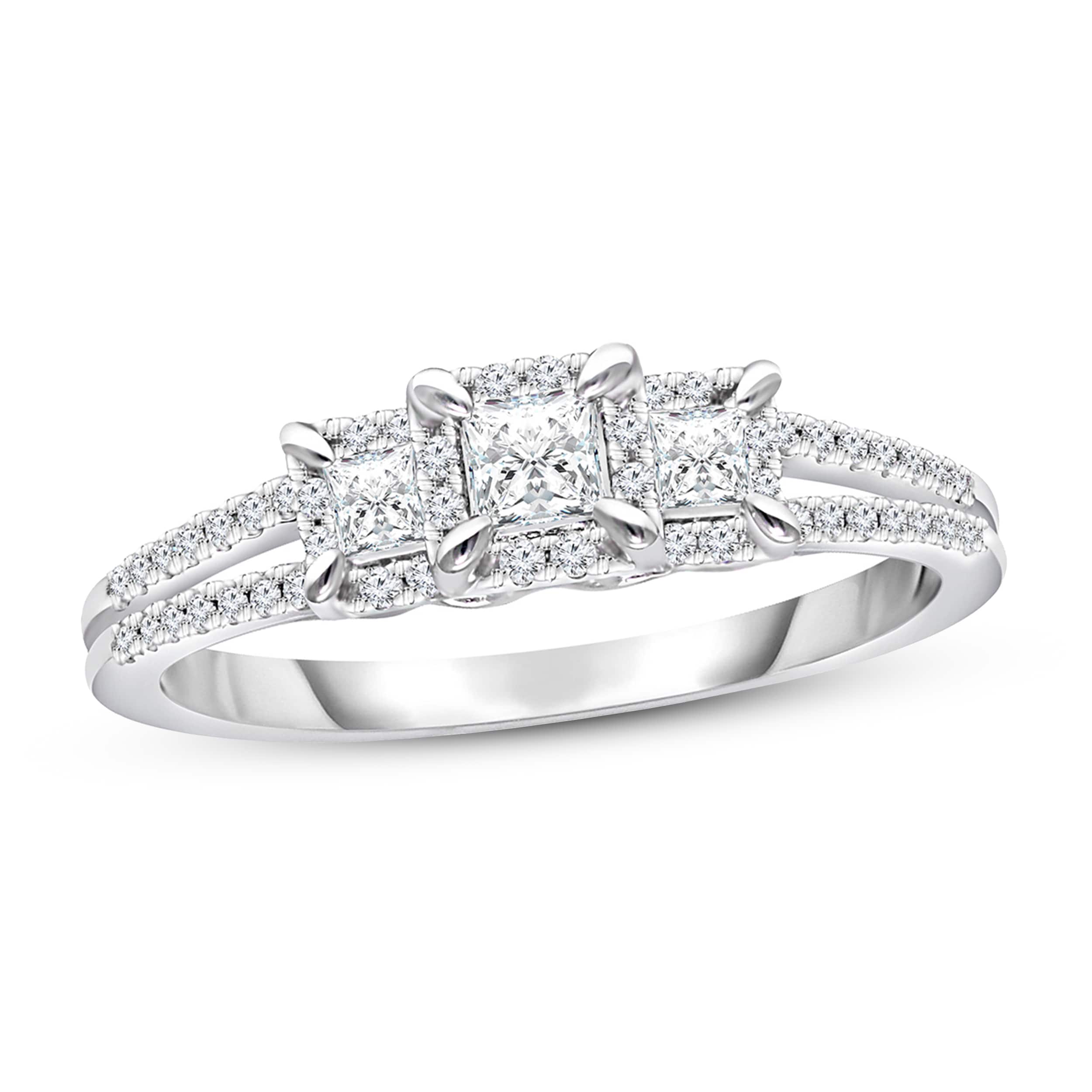 Previously Owned Three-Stone Diamond Engagement Ring 1/2 ct tw