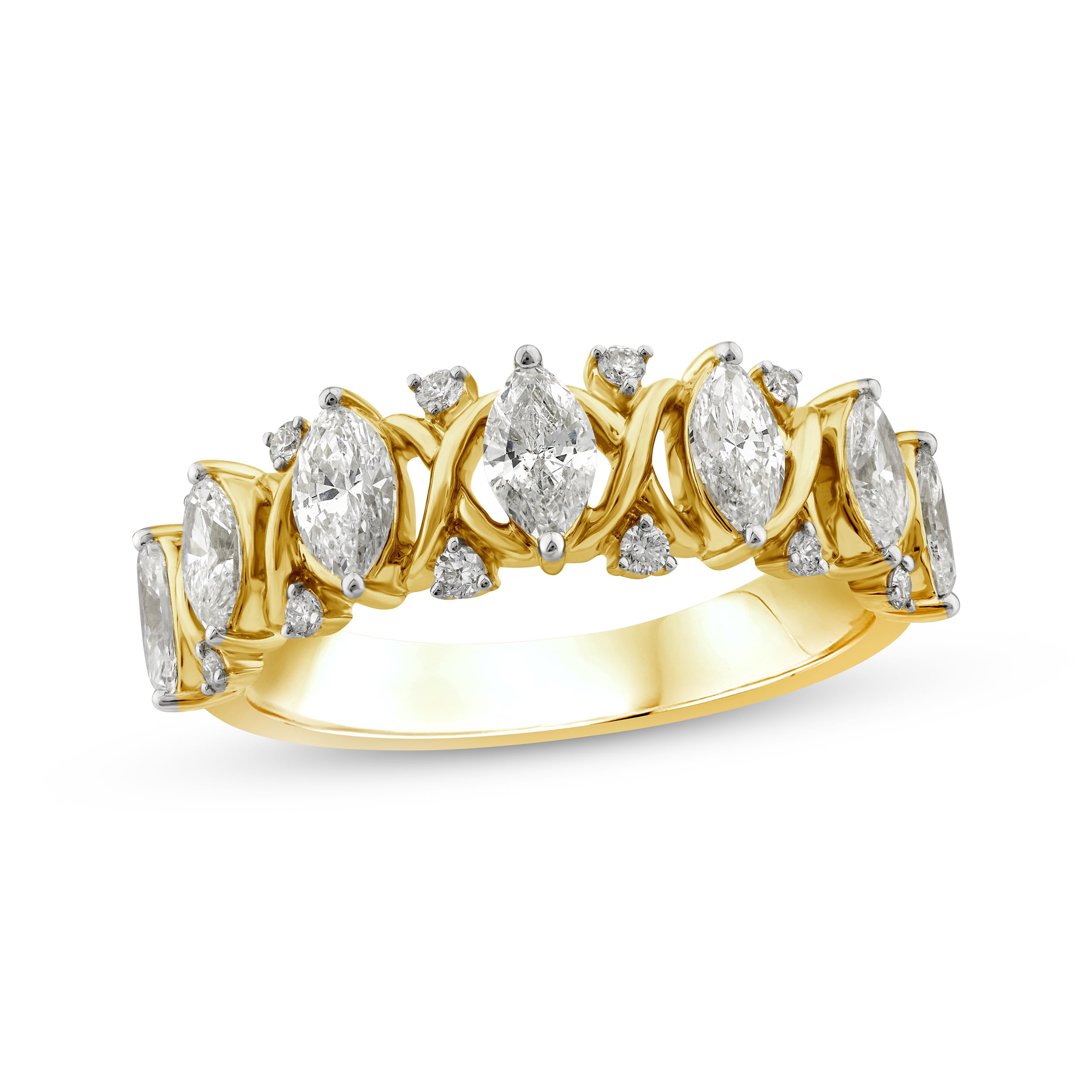 Marquiseくん Previously Owned Marquise & Round-Cut Diamond Anniversary Band 1-1