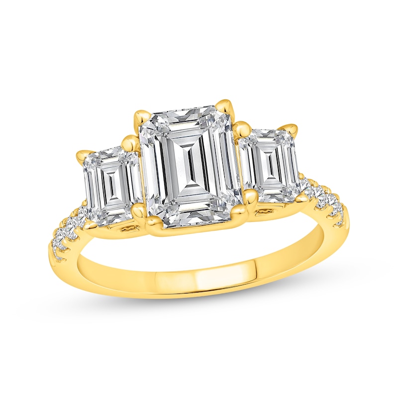 4 ct Center Three Stone Ring 6 ct tw Top Vintage CZ Moissanite Simulant Size 8 e 4 ct Center Three Stone Ring 6 ct tw Top Vintage CZ Moissanite Simulant Size 8 e