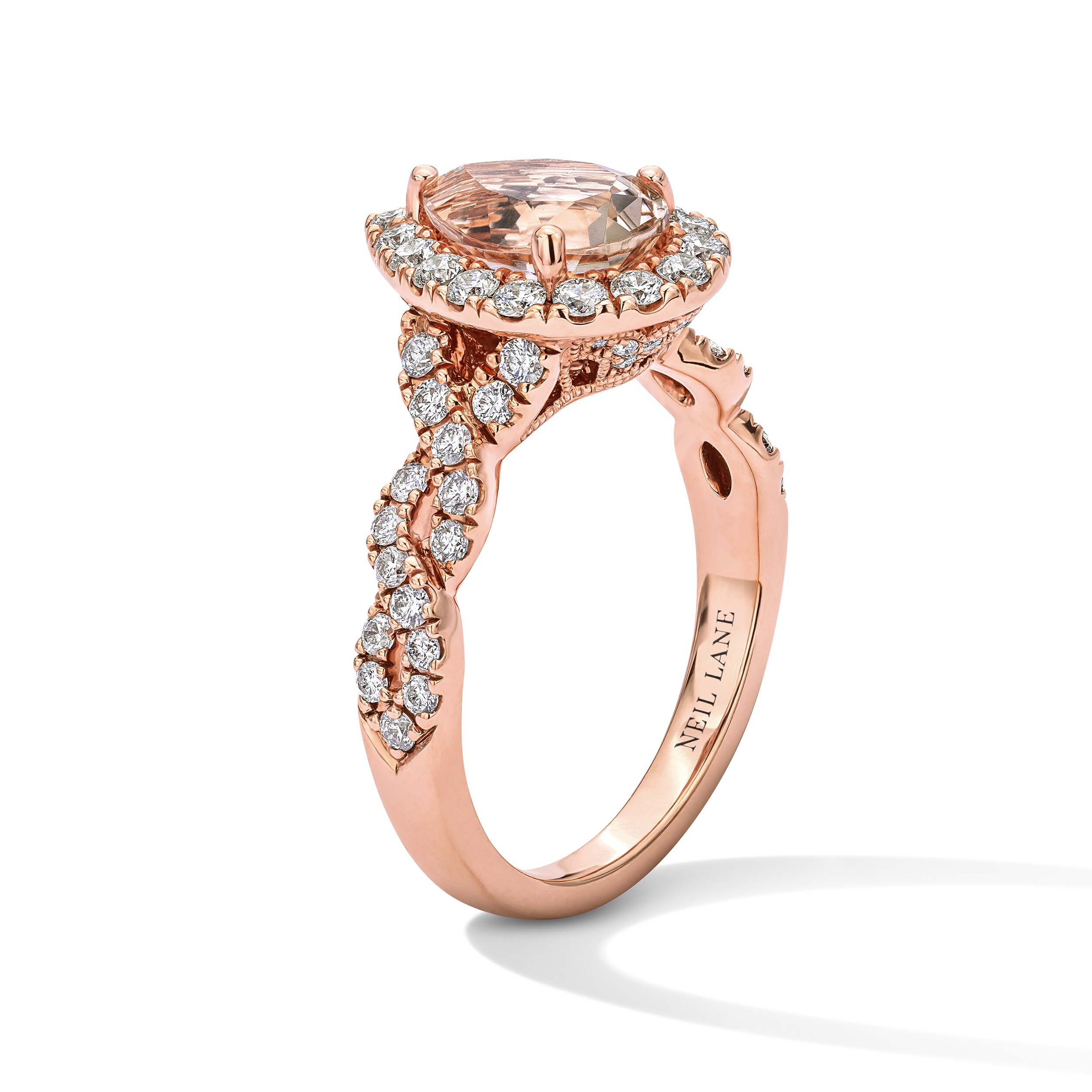 笑顔のエリンギ Neil Lane Morganite Engagement Ring 3/4 ct tw Pear & Round-cut 14K