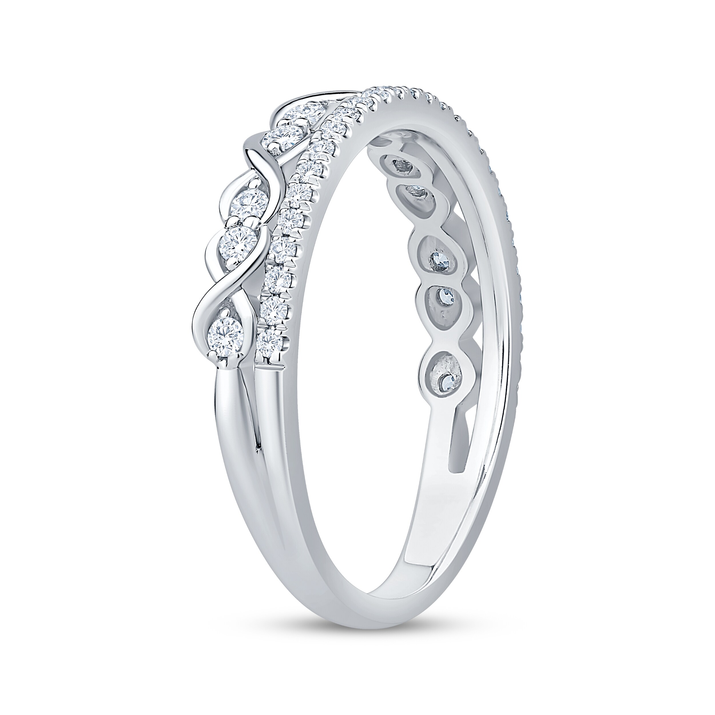 Now + Forever Diamond Infinity Symbol Two-Row Anniversary Ring 1/3