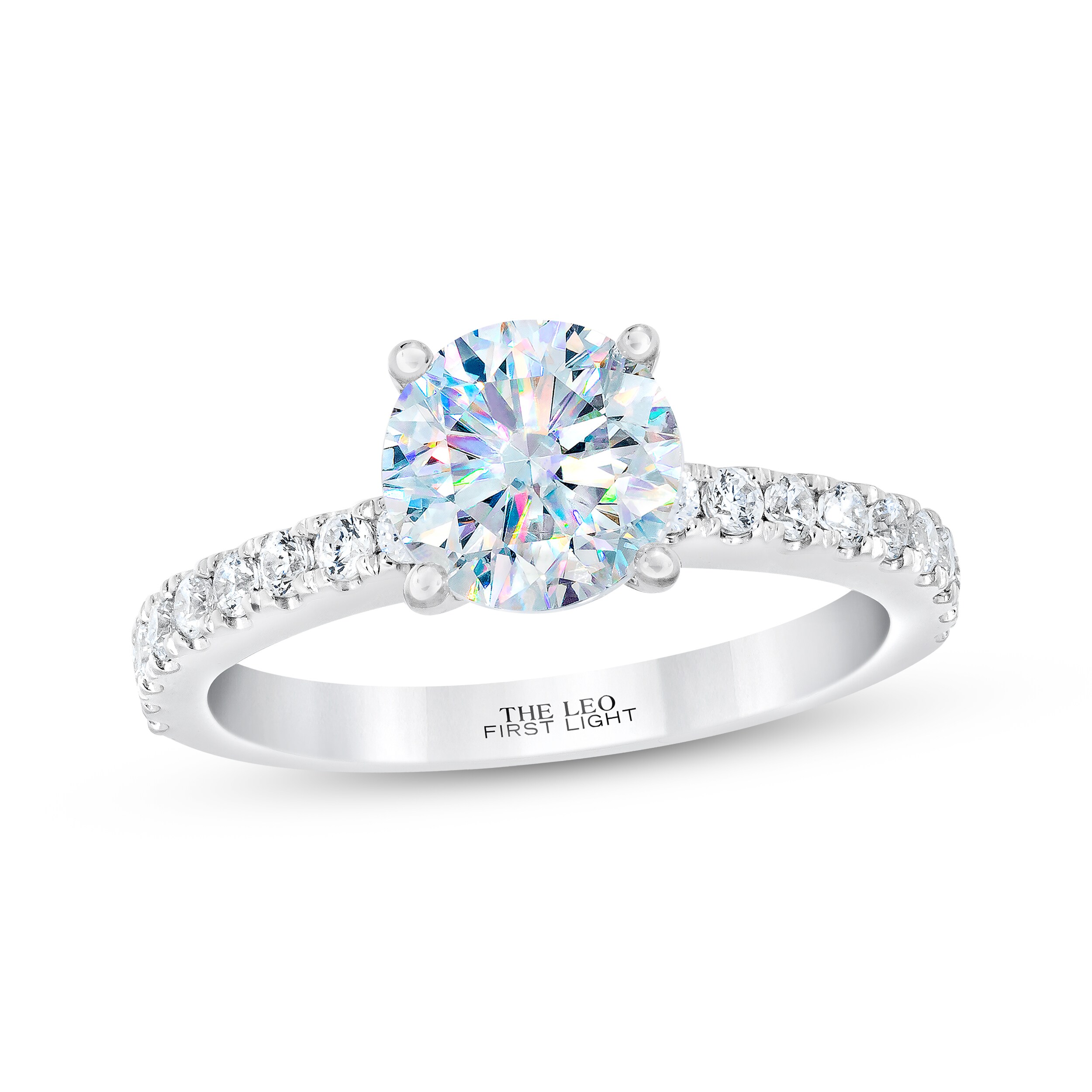 THE LEO First Light Diamond Engagement Ring 1-7/8 ct tw 14K White