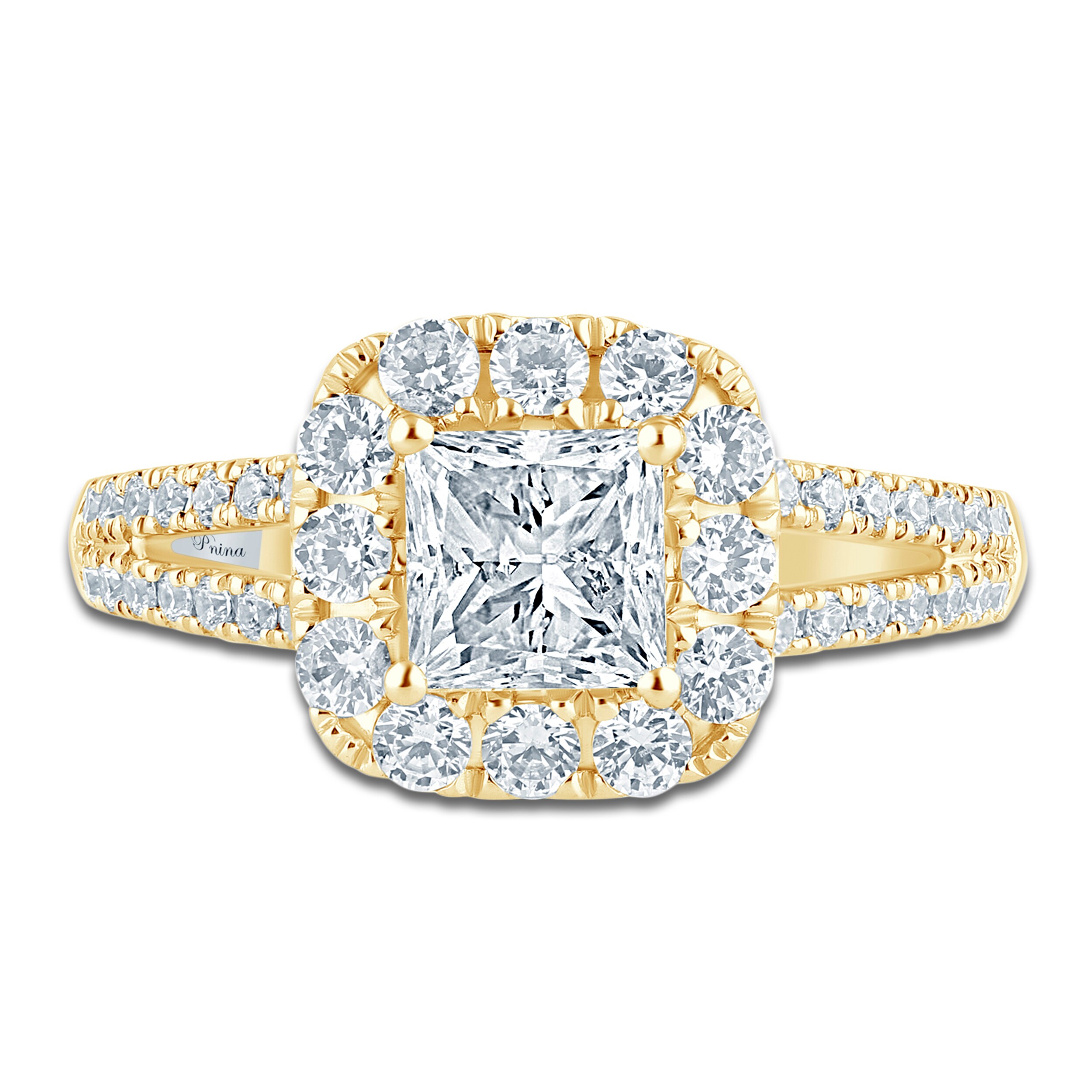 ririn☆ Pnina Tornai Princess & Round-Cut Diamond Engagement Ring 1-3/4 ct